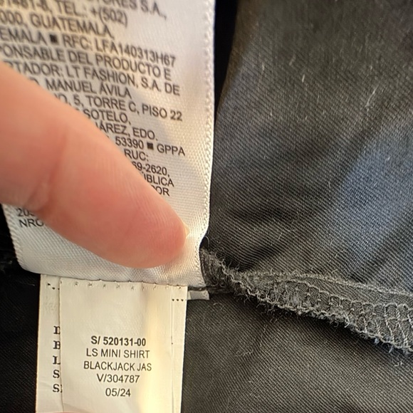 Two-Pack Old Navy Long-Sleeve Shirt Dress Sz S Black & Sz SP Cherry Bark Stripe - Picture 6 of 14